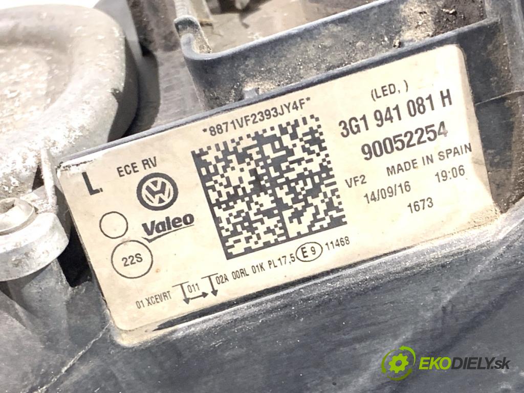 VW PASSAT B8 Kombi 2016 140 kW 2.0 TDI 1968 Svetlomet ľavy predný LED 3G1941081H
