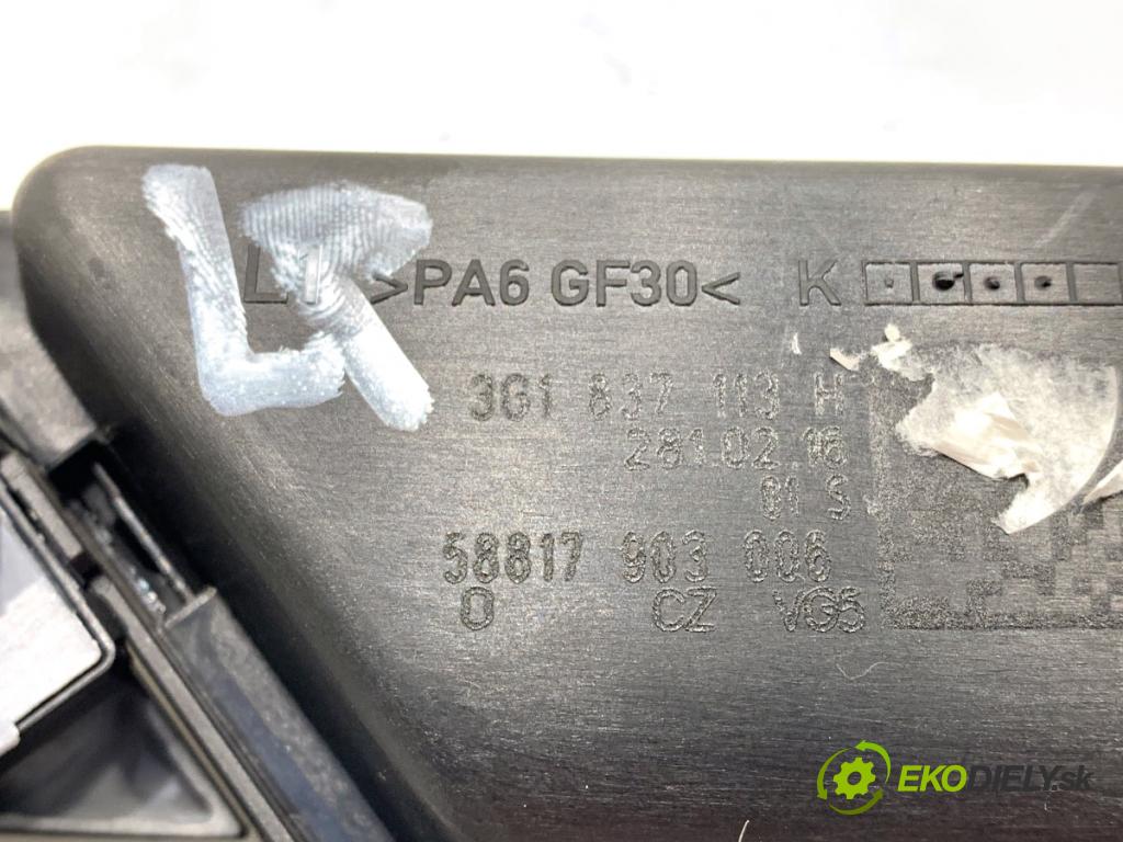 VW PASSAT B8 Kombi 2016 140 kW 2.0 TDI 1968 Kľučka vnútorná ľavy predný 3G1837113H