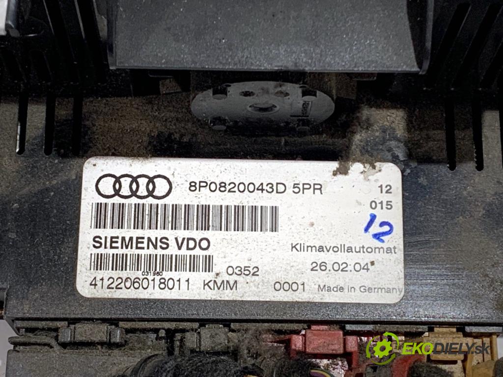 AUDI A3 8P liftback 2004 103 kW 2.0 TDI 1968 Panel ovládania kúrenia 8P0820043D (Prepínacie páčky pod volantom)