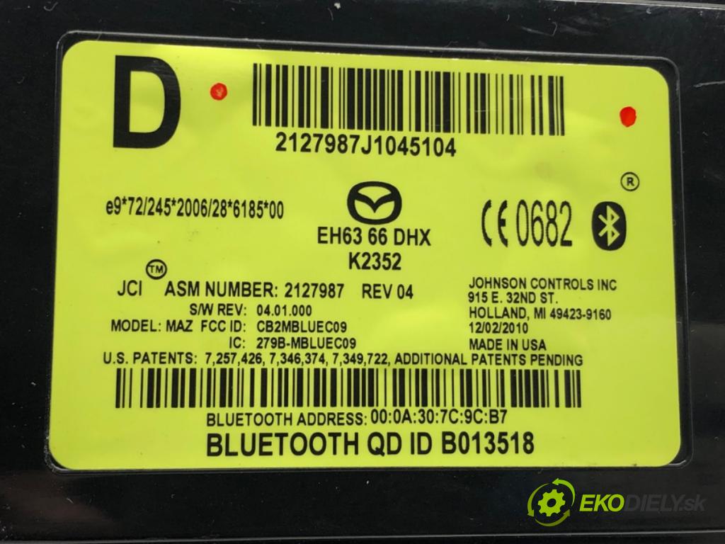 MAZDA CX-7 SUV 2011 120 kW 2.2 MZR-CD AWD (ER10A) 2184 Modul BLUETOOTH EH6366DHX (Riadiaca jednotka ostatné)