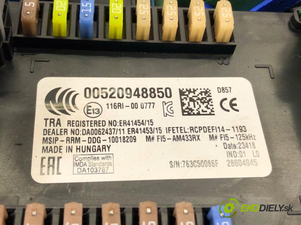 FIAT TIPO sedan 2018 70 kW 1.4 (356SXA1B) 1368 modul BSI 00520948850 (Pojistková skříňka)