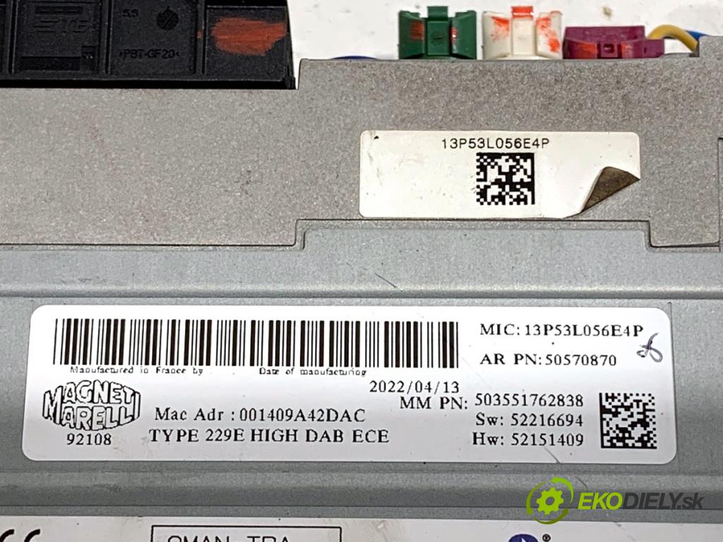 ALFA ROMEO STELVIO SUV 2022 206 kW 2.0 Q4 (949.AXA2A) 1995 RADIO Navigácia 50570870 (Audio zariadenie)