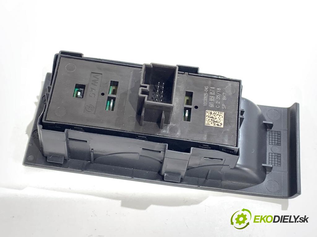 SKODA RAPID liftback 2018 70 kW 1.0 TSI 999 Prepínač okien 6V1959857A (Prepínacie páčky pod volantom)