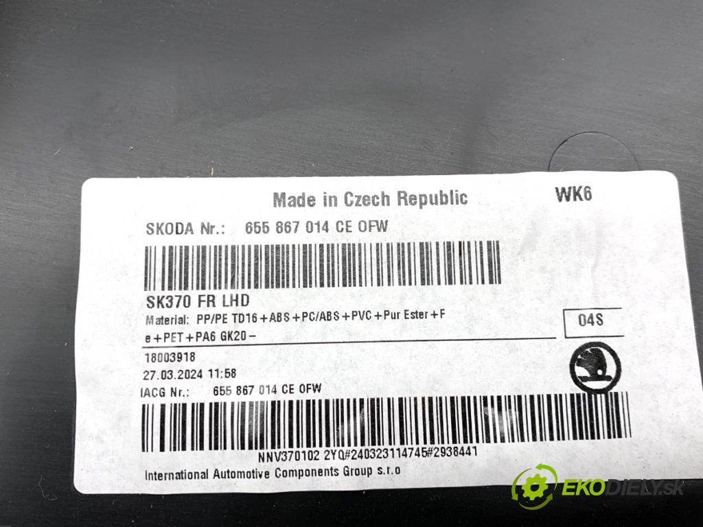 SKODA KAMIQ SUV 2024 85 kW 1.0 TSI 999 čalúnenie Dvere pravy predný