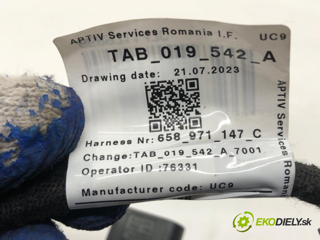 SKODA KAMIQ SUV 2024 85 kW 1.0 TSI 999 Káblovačka dverí kufra zad 658971147C