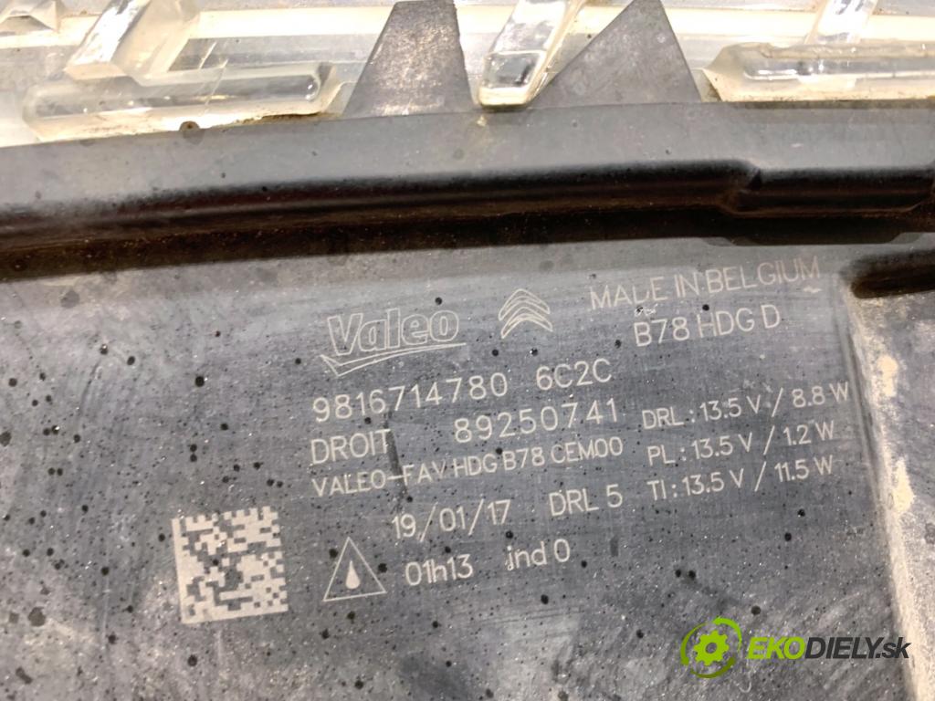 CITROEN C4 PICASSO II nadwozie wielkoprzestrzenne (MPV) 2017 88 kW 1.6 BlueHDi 120 1560 světlo DRL: pravý přední část 9816714780