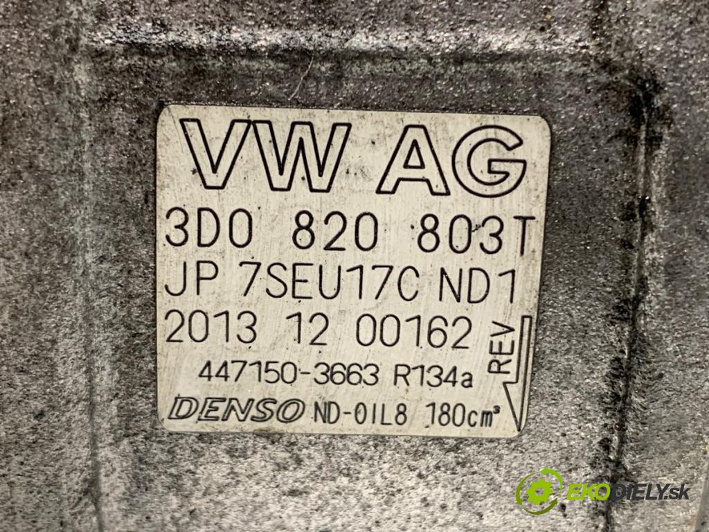 VW PHAETON sedan 2014 176 kW 3.0 V6 TDI 4motion 2967 Kompresor klimatizácie 3D0820803T (Kompresor klimatizácie)
