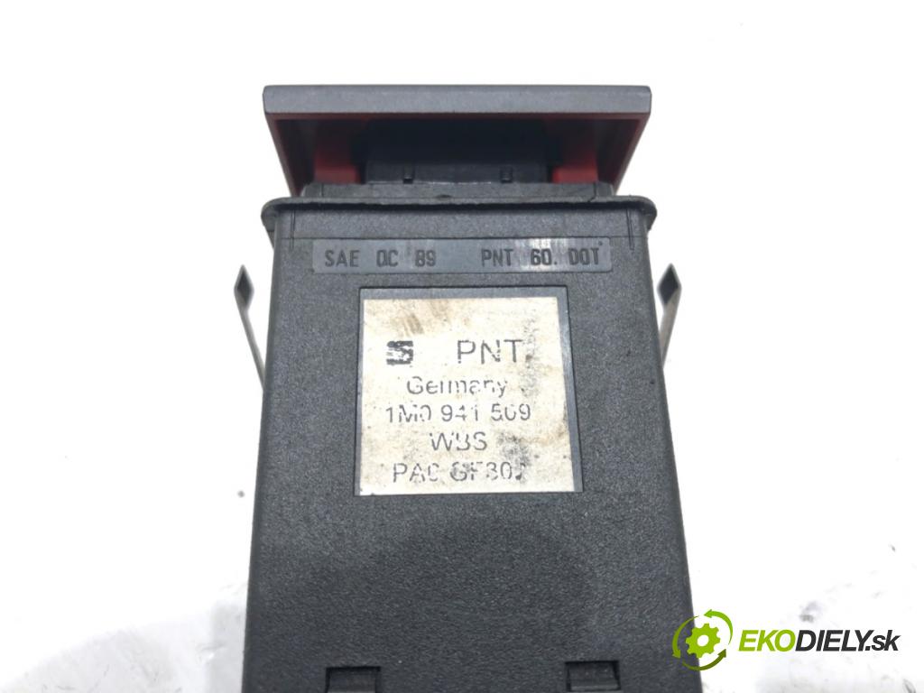 SEAT LEON I liftback 2002 81 kW 1.9 TDI 1896 Spínač svetiel výstražných (núdzových) 1M0941509 (Prepínacie páčky pod volantom)