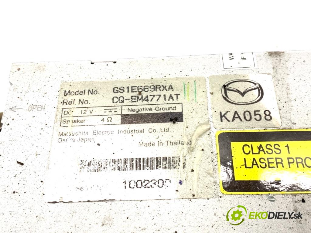 MAZDA 6 GH liftback 2007 88 kW 1.8 MZR 1798 RADIO GS1E669RXA (Audio zařízení)