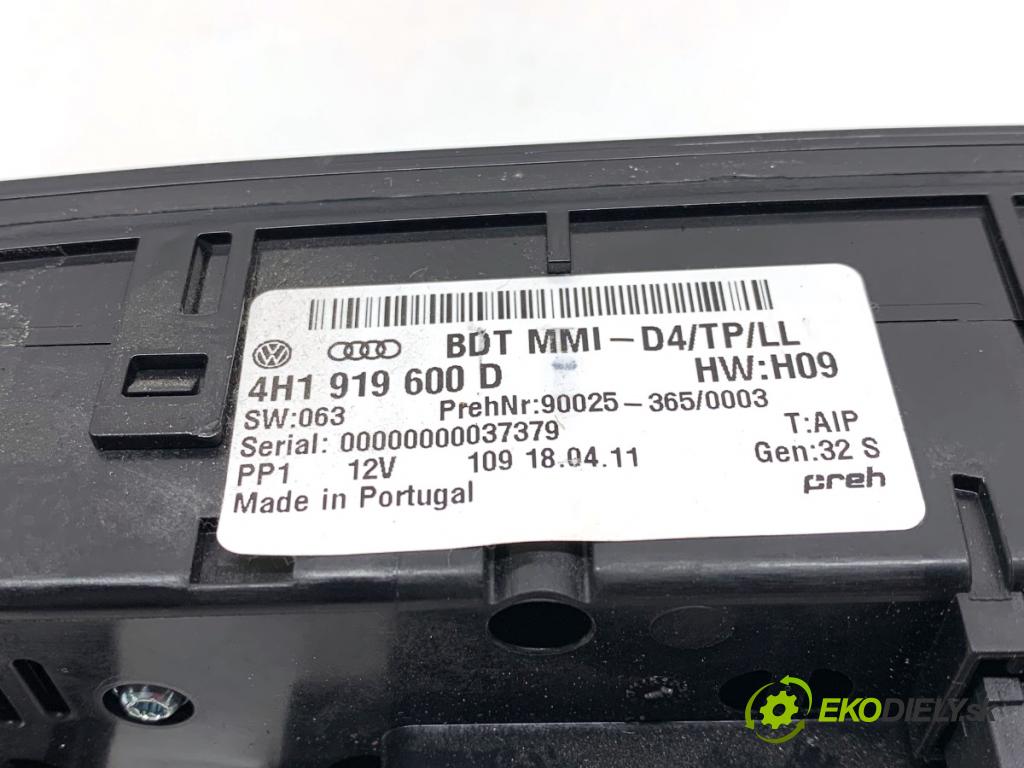 AUDI A8 D4 sedan 2011 258 kW 4.2 TDI quattro 4134 Panel ovládania MMI 4H1919600D
