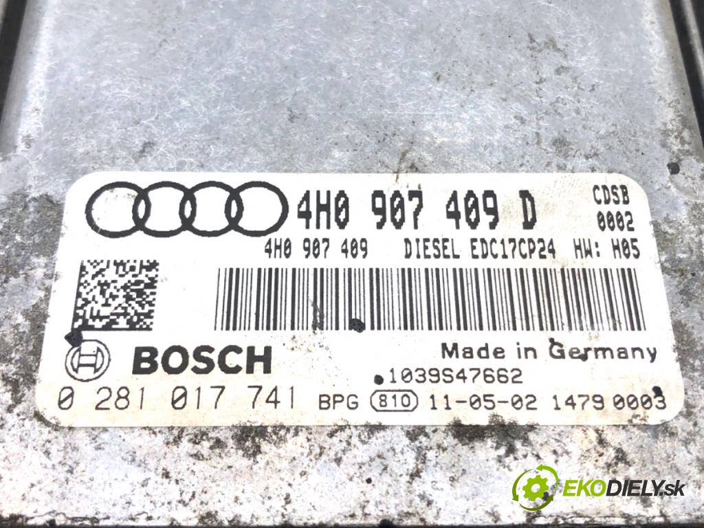 AUDI A8 D4 sedan 2011 258 kW 4.2 TDI quattro 4134 riadiaca jednotka Motor 4H0907409D 0281017741 (Riadiaca jednotka)