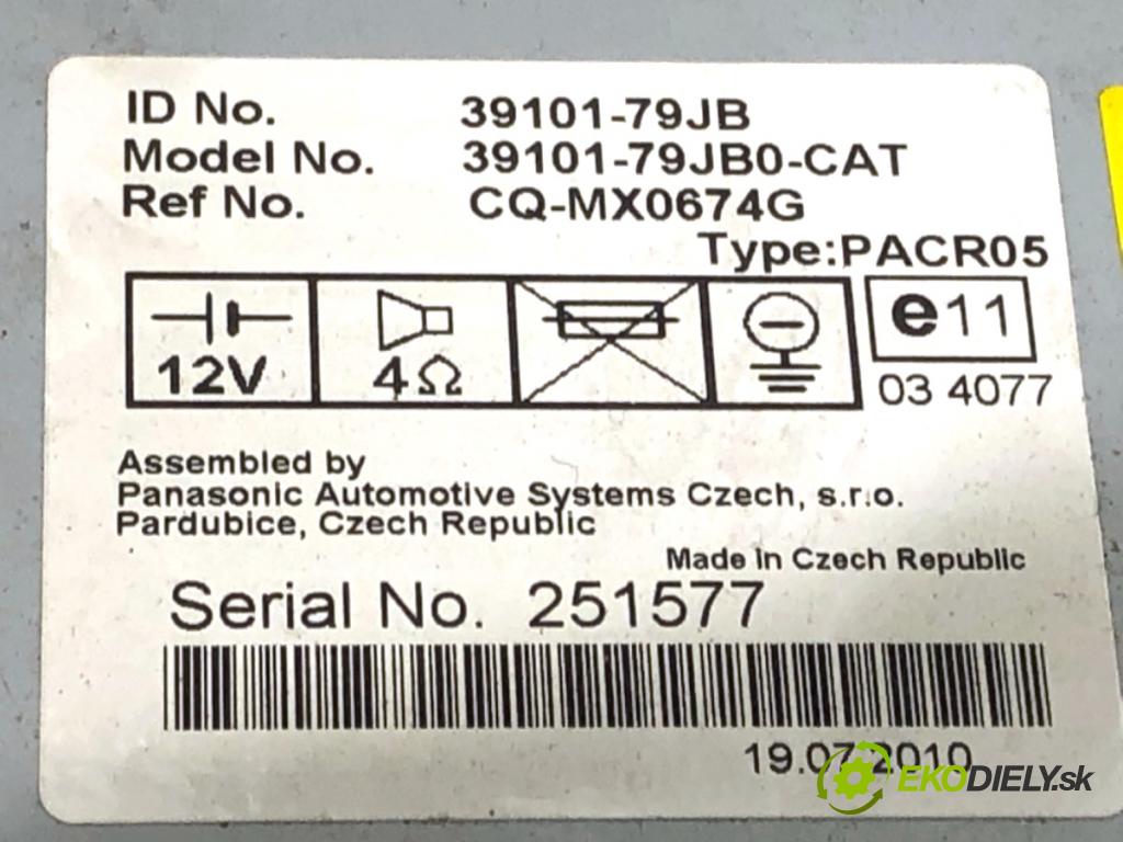 SUZUKI SX4 liftback 2010 88 kW 1.6 VVT (RW 416) 1586 RADIO 39101-79JB (Audio zariadenie)