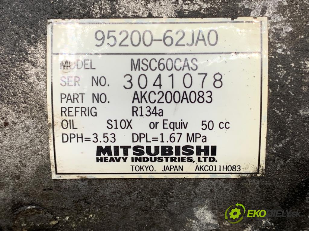 SUZUKI SX4 liftback 2010 88 kW 1.6 VVT (RW 416) 1586 Kompresor klimatizácie 95200-62JA0 (Kompresor klimatizácie)