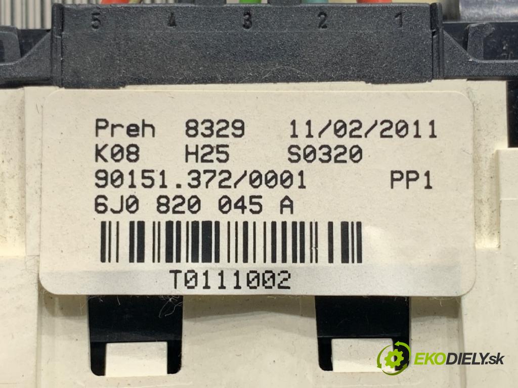 SEAT IBIZA IV liftback 2011 63 kW 1.4 1390 Panel ovládania kúrenia 6J0820045A (Prepínacie páčky pod volantom)