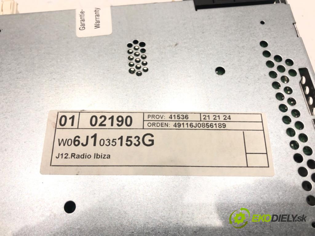SEAT IBIZA IV liftback 2011 63 kW 1.4 1390 RADIO 6J1035153G (Audio zariadenie)