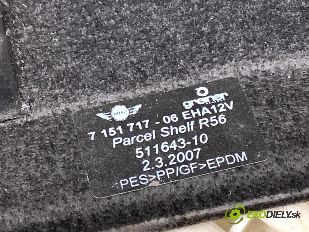 MINI R56 liftback 2007 70 kW One 1397 Pláto zad 7151717