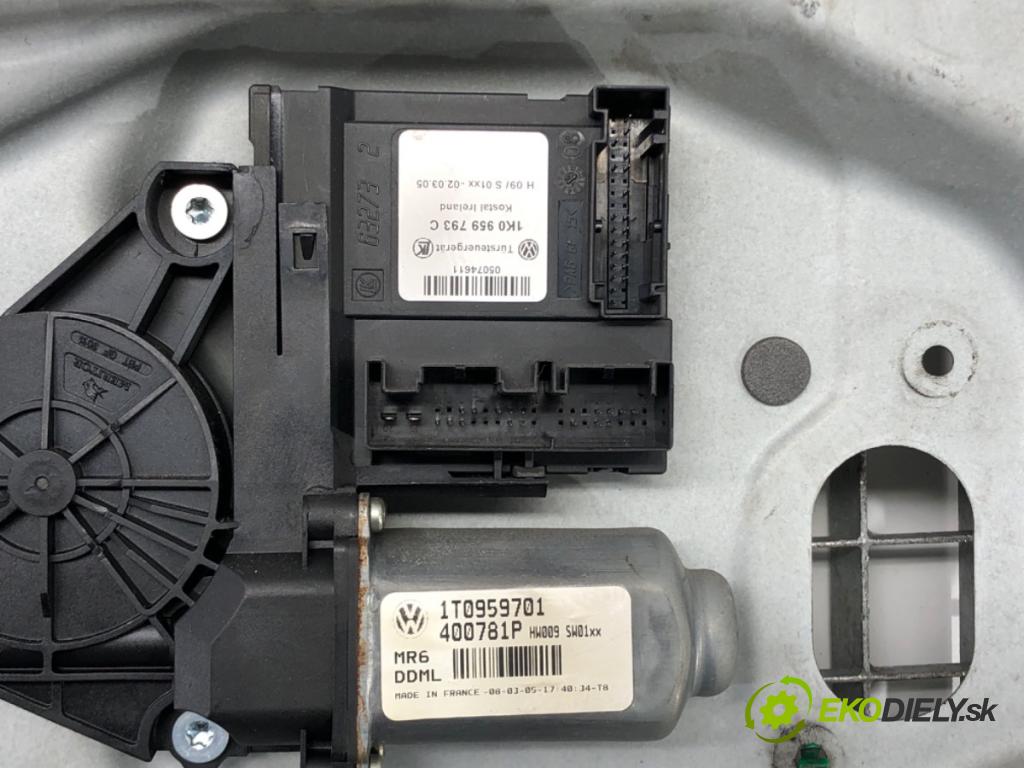 VW TOURAN nadwozie wielkoprzestrzenne (MPV) 2005 103 kW 2.0 TDI 1968 Mechanizmus okna ľavy predný 1T1837729AE