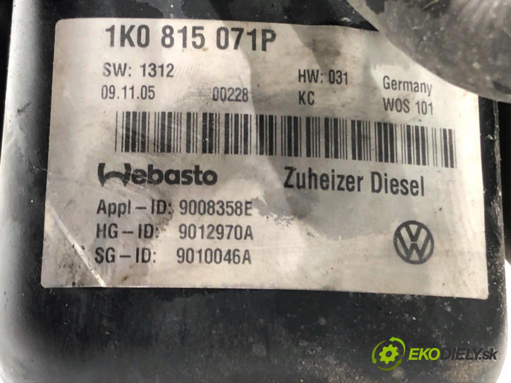 VW TOURAN nadwozie wielkoprzestrzenne (MPV) 2003 74 kW 1.9 TDI 1896 Webasto  (Webasto (nezávislé topení))