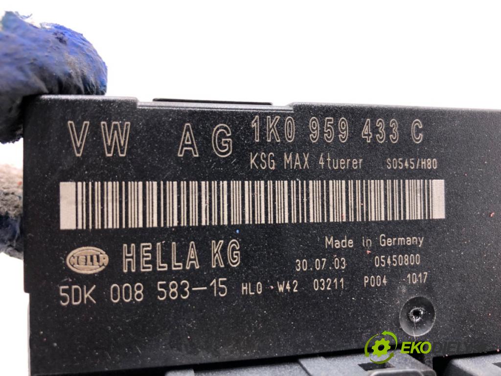 VW TOURAN nadwozie wielkoprzestrzenne (MPV) 2003 74 kW 1.9 TDI 1896 Modul komfortu 1K0959433C (Modul komfortu)