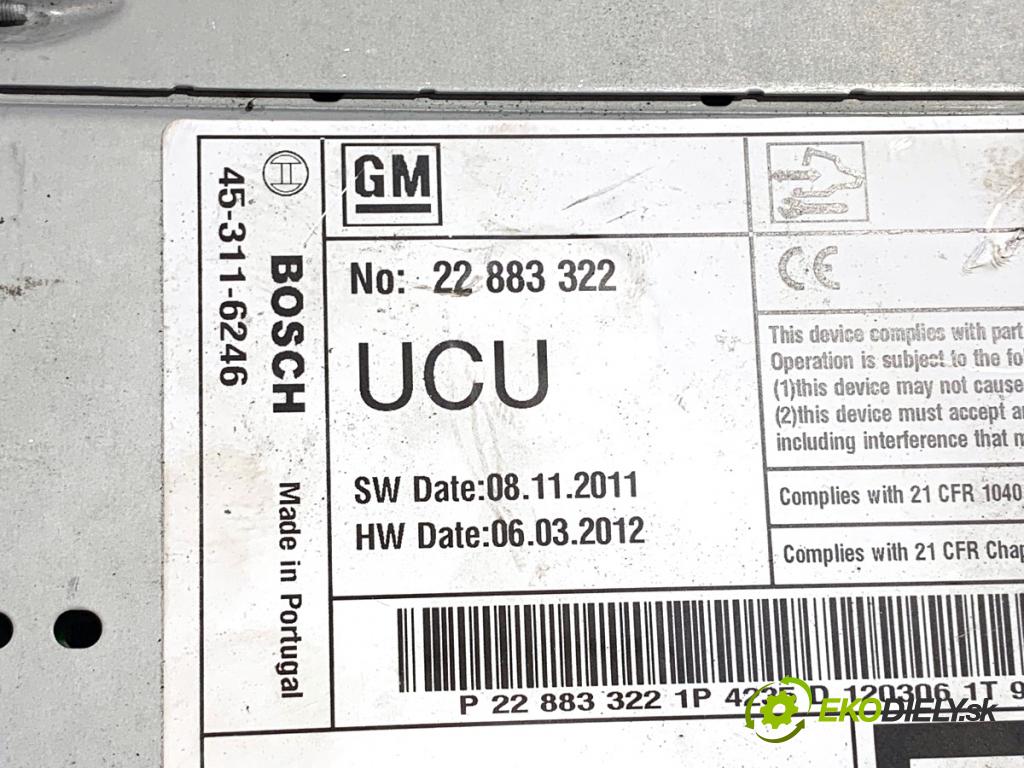 OPEL INSIGNIA A liftback 2012 118 kW 2.0 CDTI (68) 1956 RADIO Navigácia 22883322 (Audio zariadenie)