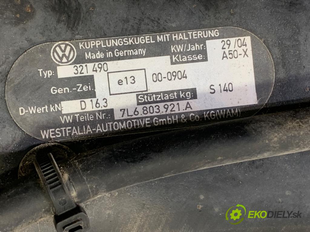 VW TOUAREG SUV 2004 128 kW 2.5 R5 TDI 2461 Hák ťažné zariadenie 7L6803921A (Ťažné zariadenie)