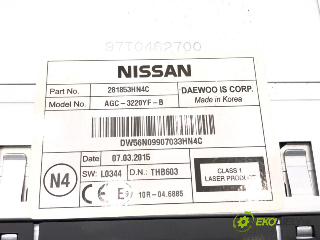 NISSAN MICRA K13 liftback 2016 59 kW 1.2 1198 RADIO 281853HN4C (Audio zařízení)