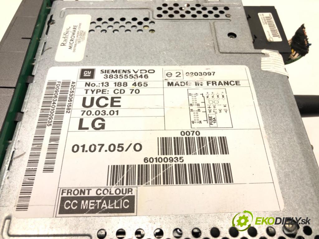 OPEL ZAFIRA B nadwozie wielkoprzestrzenne (MPV) 2006 74 kW 1.9 CDTI (M75) 1910 RADIO 13188465 (Audio zariadenie)