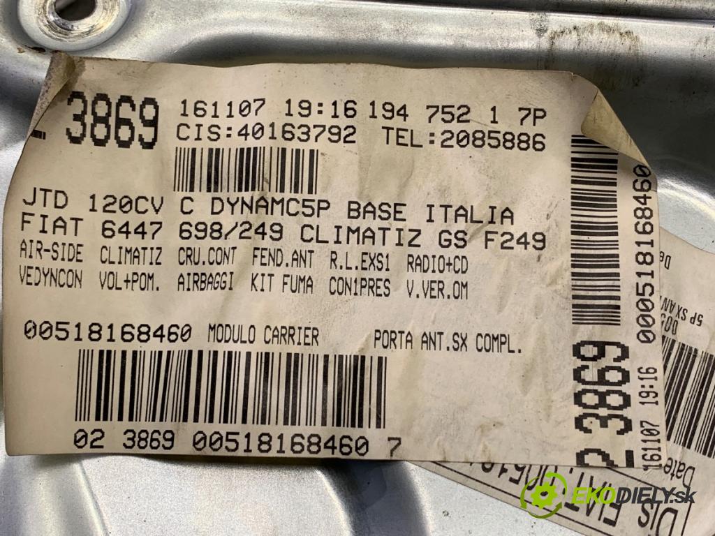 FIAT CROMA nadwozie zamknięte / kombi 2008 88 kW 1.9 MJTD (194AXB1B) 1910 mechanismus okna levý přední část