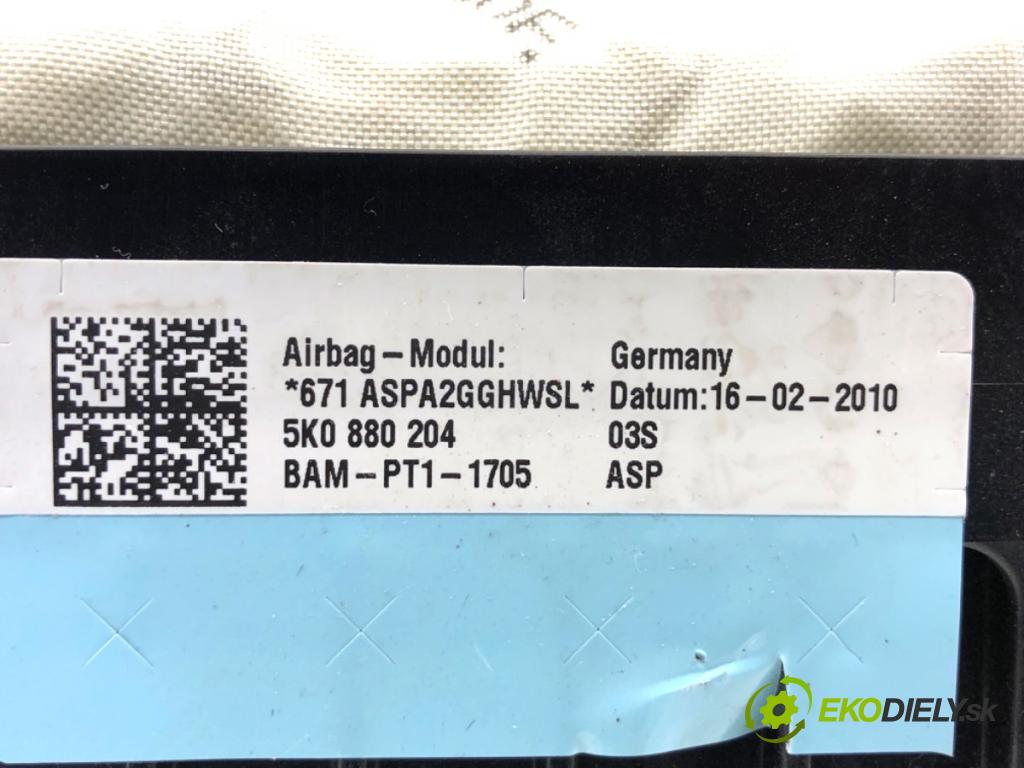 VW GOLF VI liftback 2010 77 kW 1.6 TDI 1598 AirBag spolujazdca 5K0880204 (Airbag)