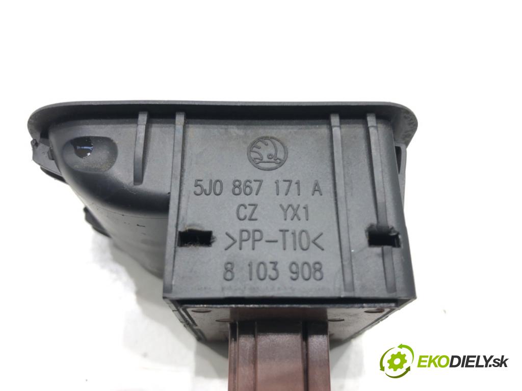 SKODA FABIA II liftback 2009 51 kW 1.2 LPG 1198 Prepínač okien 5J0867171A (Prepínacie páčky pod volantom)