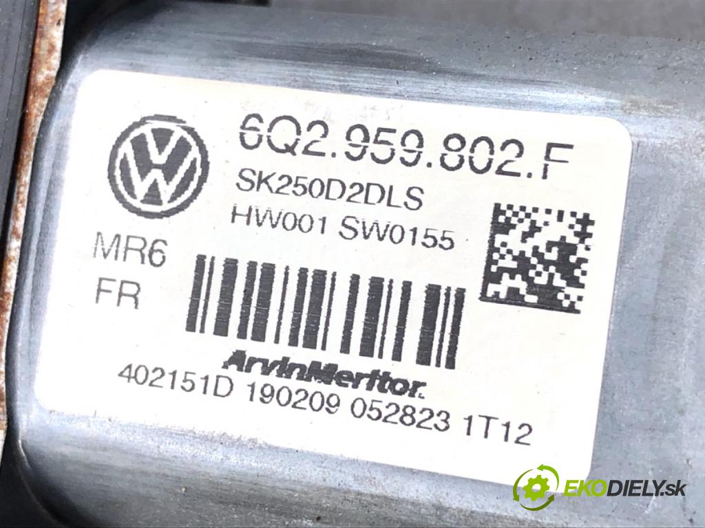 SKODA FABIA II liftback 2009 51 kW 1.2 LPG 1198 Mechanizmus okna ľavy predný 6Q2959802F