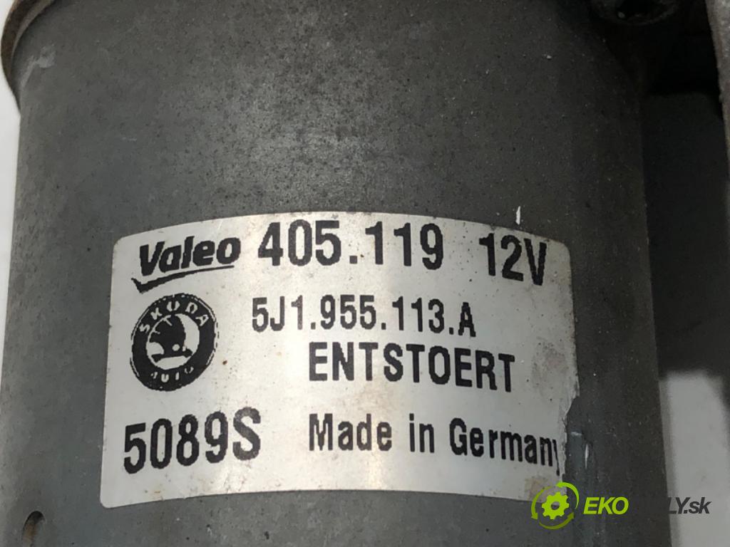 SKODA FABIA II liftback 2009 51 kW 1.2 LPG 1198 Mechanizmus stieračov predný 5J1955113A (Motorček stieračov predný)