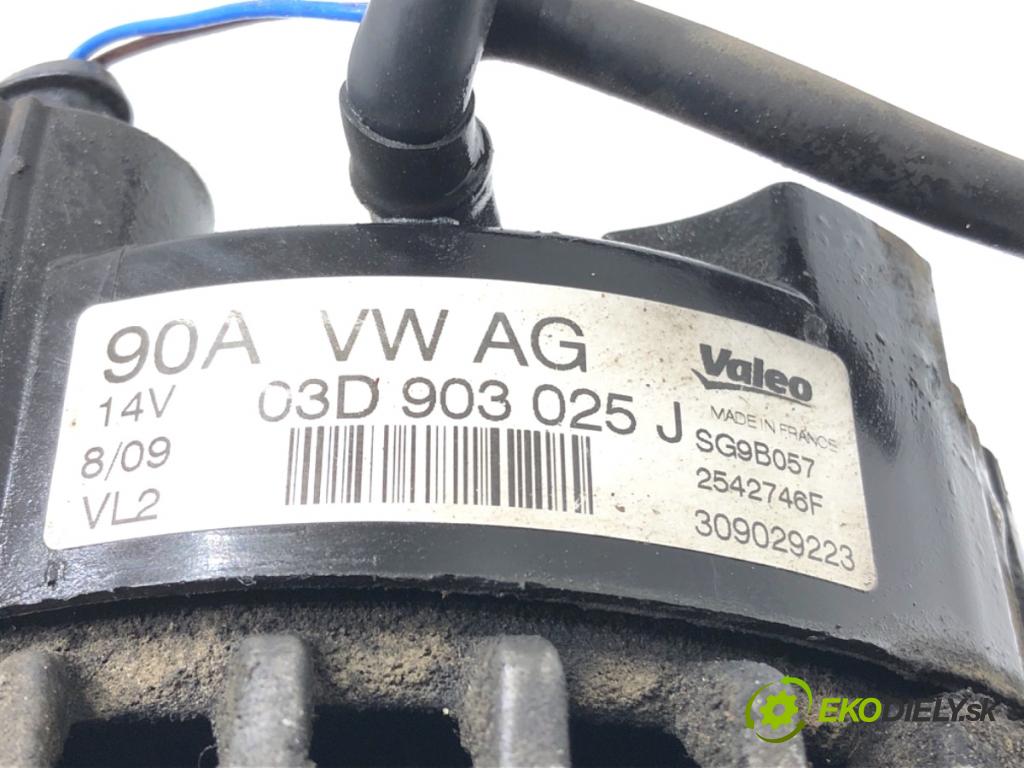 SKODA FABIA II liftback 2009 51 kW 1.2 LPG 1198 Alternátor 03D903025J (Alternátor)