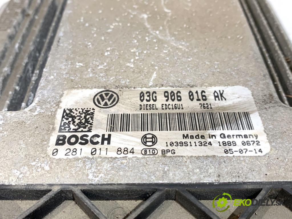 SEAT LEON II liftback 2005 77 kW 1.9 TDI 1896 riadiaca jednotka Motor 03G906016AK (Riadiaca jednotka)