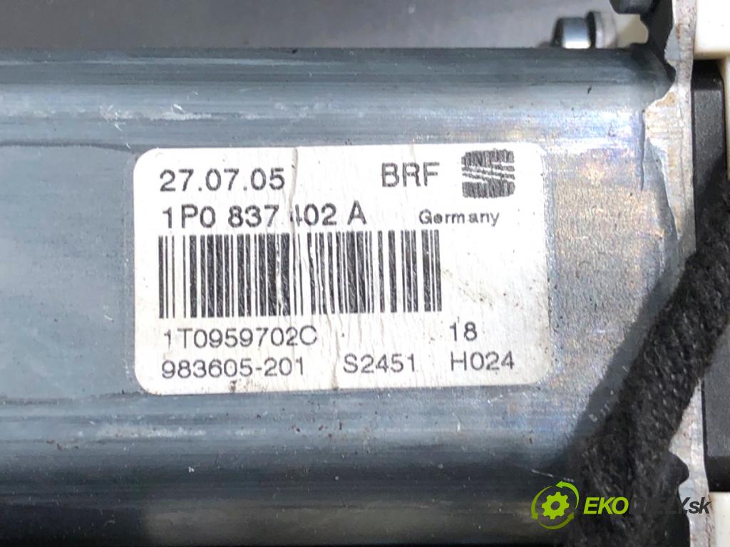 SEAT LEON II liftback 2005 77 kW 1.9 TDI 1896 Mechanizmus okna pravy predný 1K0959792H