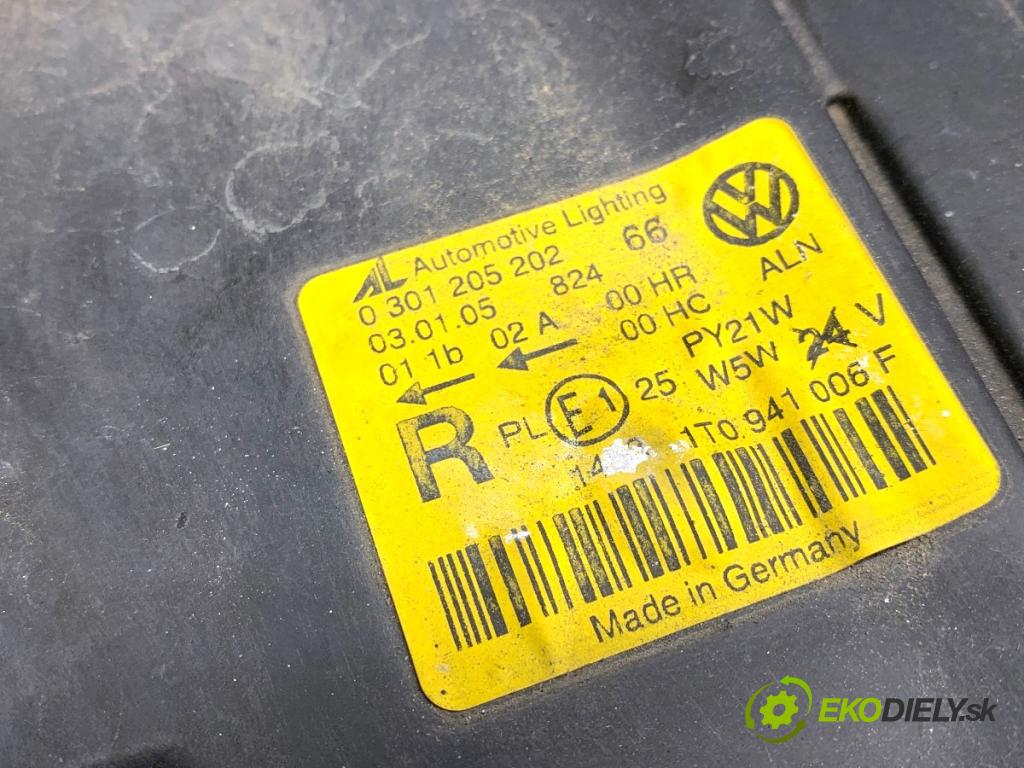 VW TOURAN nadwozie wielkoprzestrzenne (MPV) 2005 110 kW 2.0 FSI 1984 Svetlomet pravy predný 1T0941006F