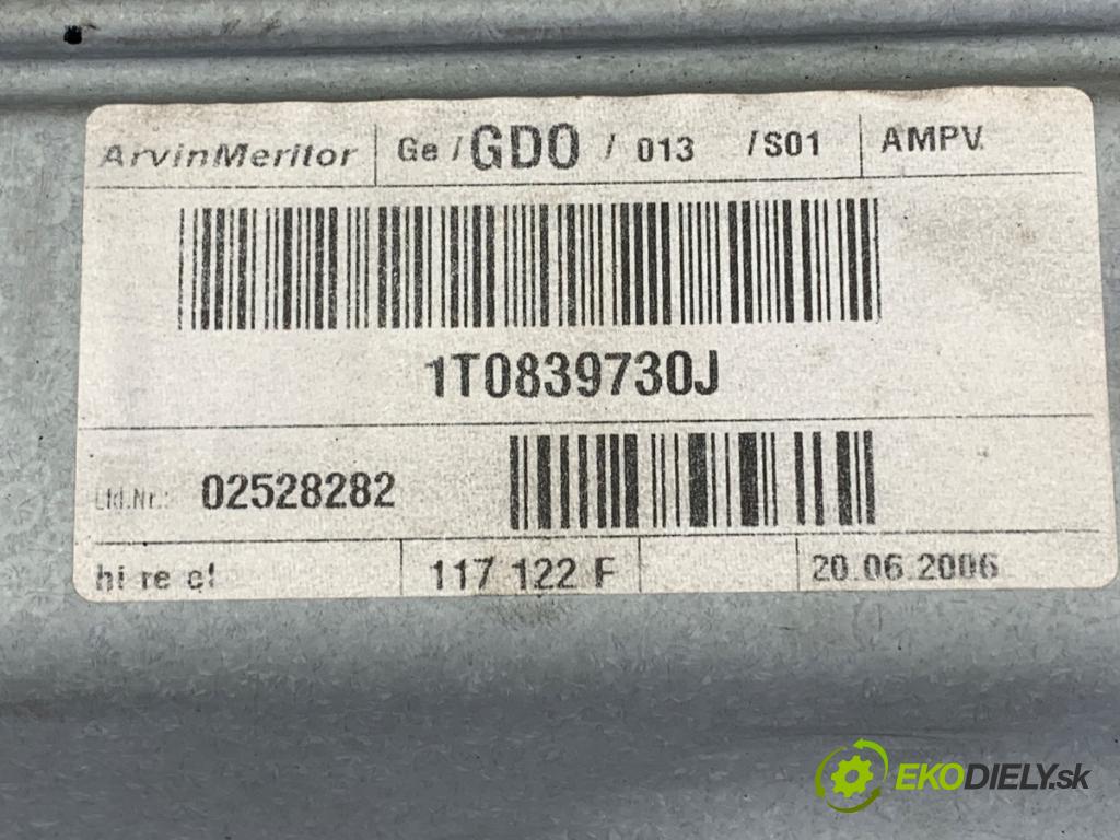 VW TOURAN nadwozie wielkoprzestrzenne (MPV) 2005 110 kW 2.0 FSI 1984 Mechanizmus okna pravy zad 1K0959704B