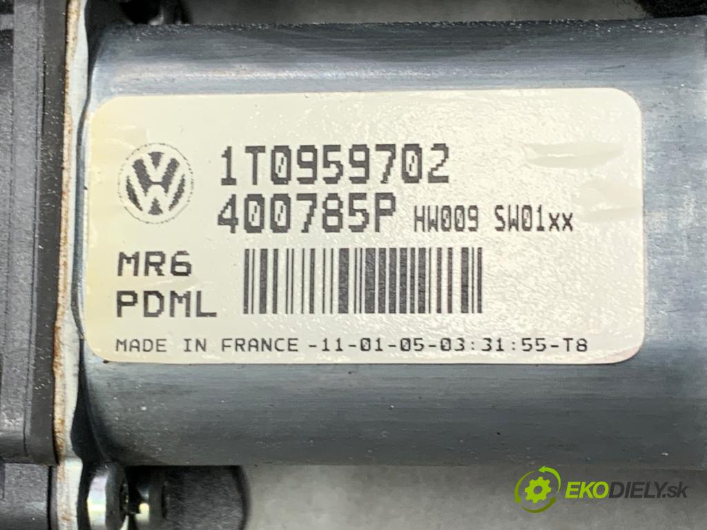 VW TOURAN nadwozie wielkoprzestrzenne (MPV) 2005 110 kW 2.0 FSI 1984 Mechanizmus okna pravy predný 1T0959702