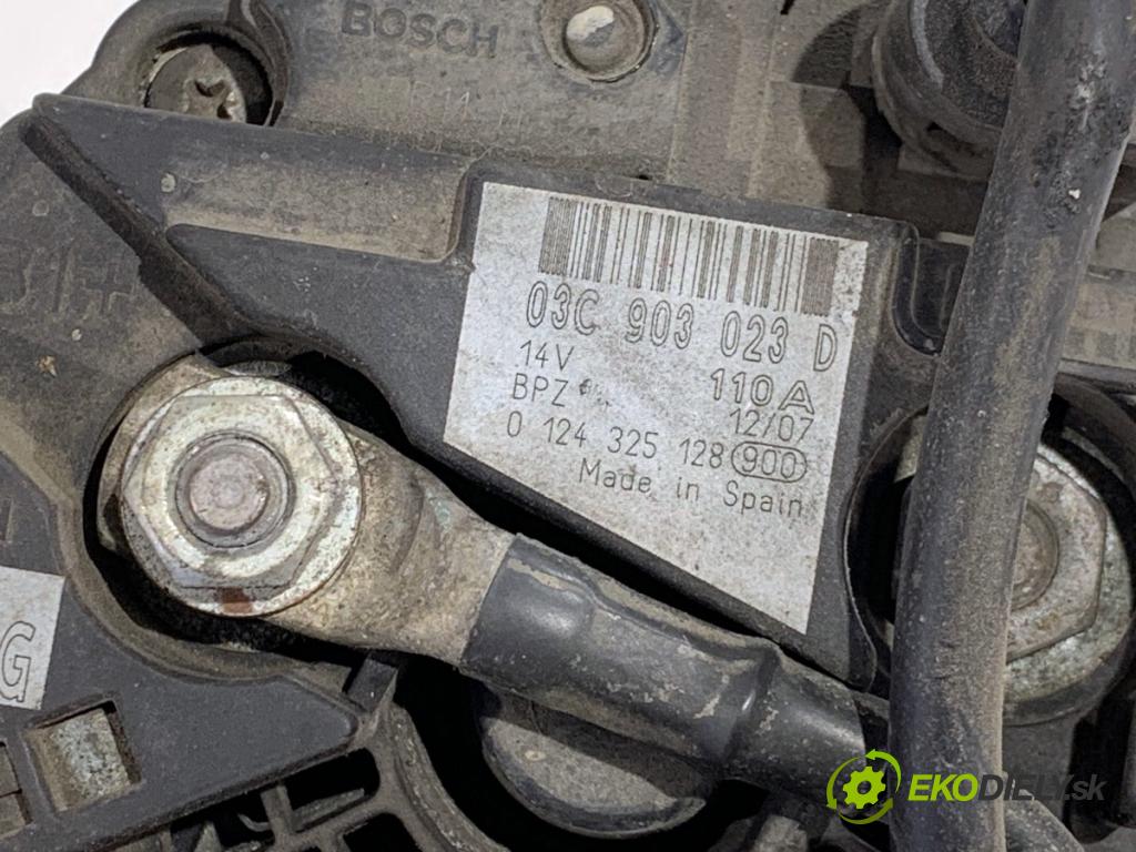 SKODA ROOMSTER nadwozie wielkoprzestrzenne (MPV) 2007 77 kW 1.6 1598 Alternátor 03C903023D (Alternátor)