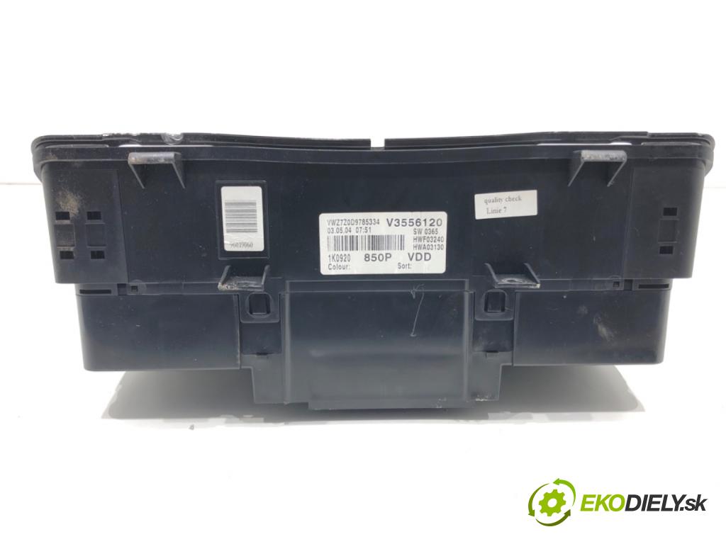 VW GOLF V liftback 2004 55 kW 1.4 16V 1390 Prístrojovka 1K0920850P (Prístrojová doska)