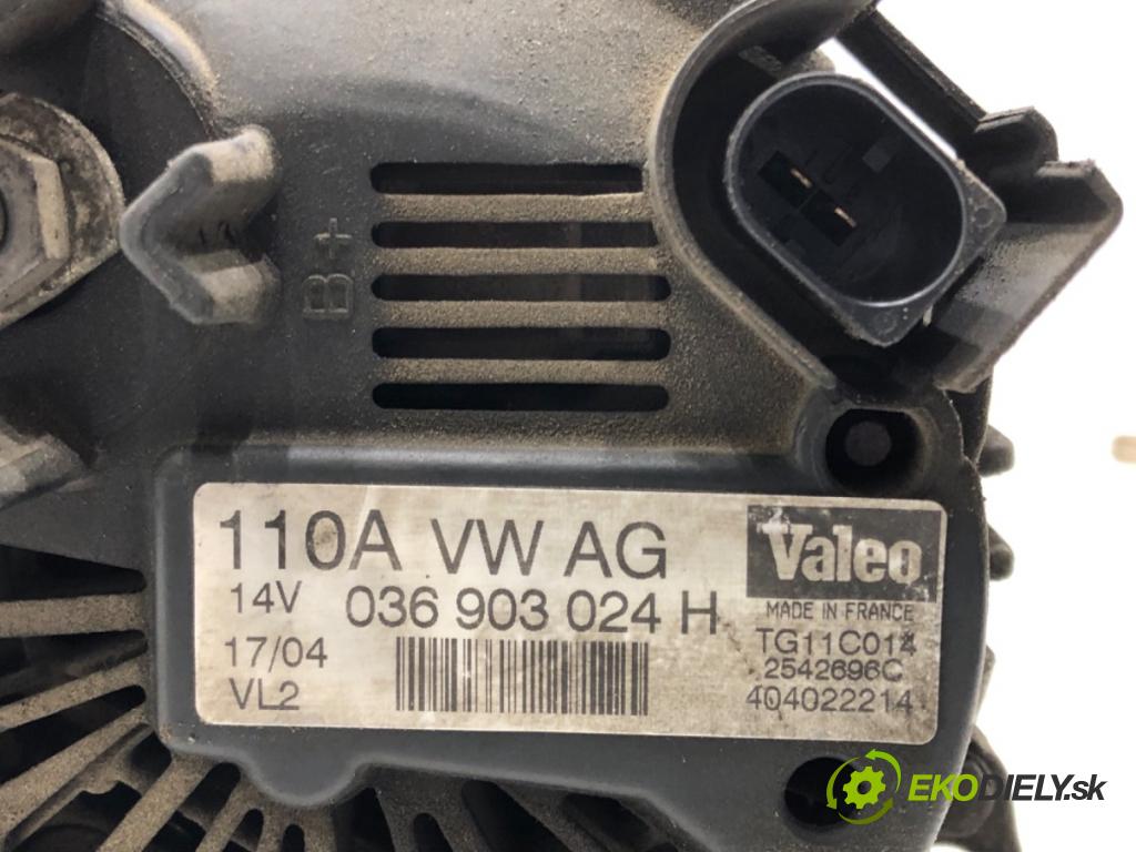 VW GOLF V liftback 2004 55 kW 1.4 16V 1390 Alternátor 036903024H (Alternátor)