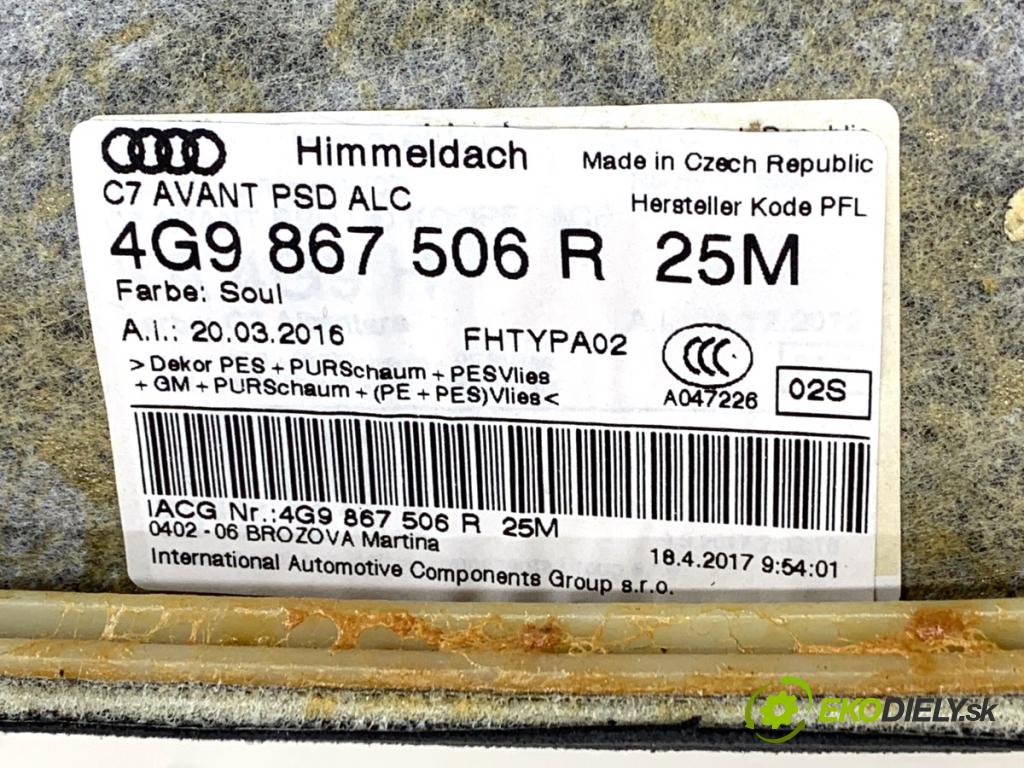 AUDI A6 C7 Kombi 2017 445 kW RS6 performance quattro 3993 Stropný tapacír ALKANTARA: 4G9867506R