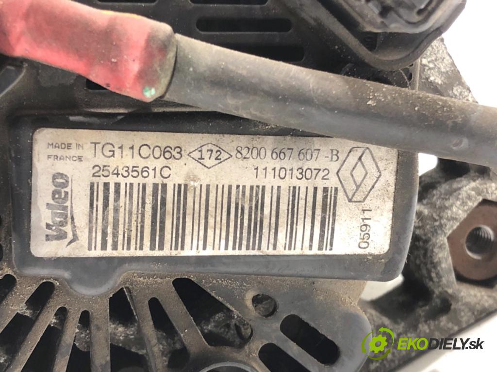 DACIA DUSTER SUV 2011 77 kW 1.6 16V 1598 Alternátor 8200667607B (Alternátor)