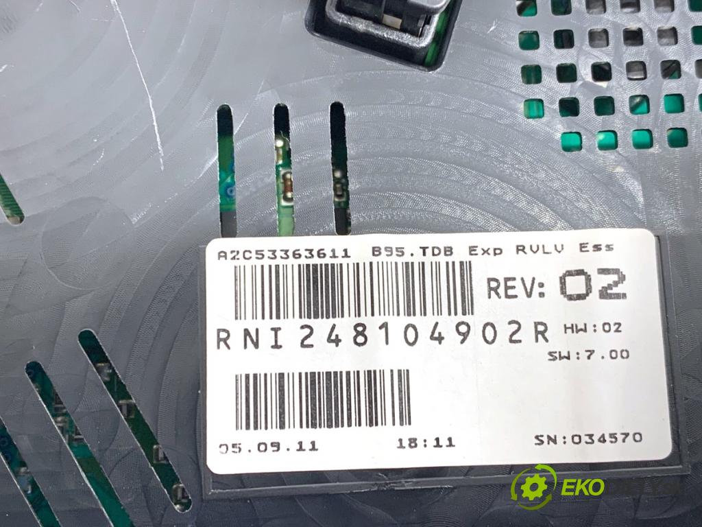 RENAULT MEGANE III Kombi 2011 81 kW 1.6 16V (KZ0U, KZ1B, KZ1U) 1598 Prístrojovka 248104902R (Prístrojová doska)