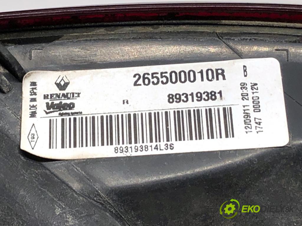 RENAULT MEGANE III Kombi 2011 81 kW 1.6 16V (KZ0U, KZ1B, KZ1U) 1598 Svetlo pravy zad 265500010R