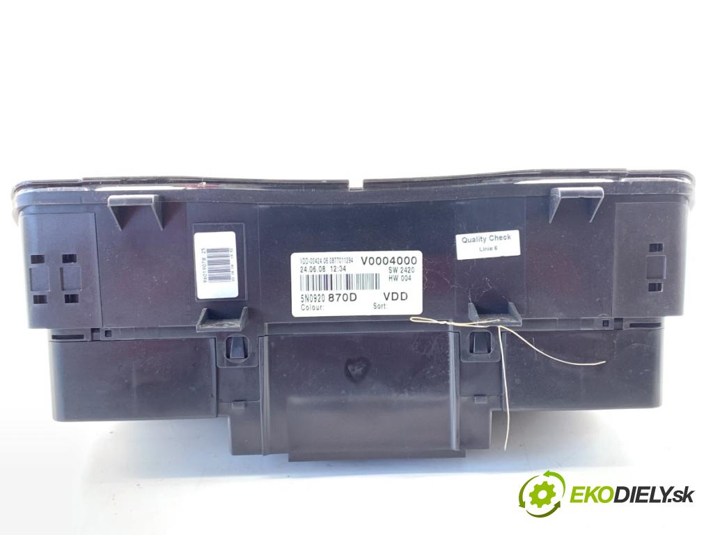 VW TIGUAN SUV 2008 103 kW 2.0 TDI 4motion 1968 Prístrojovka 5N0920870D (Prístrojová doska)