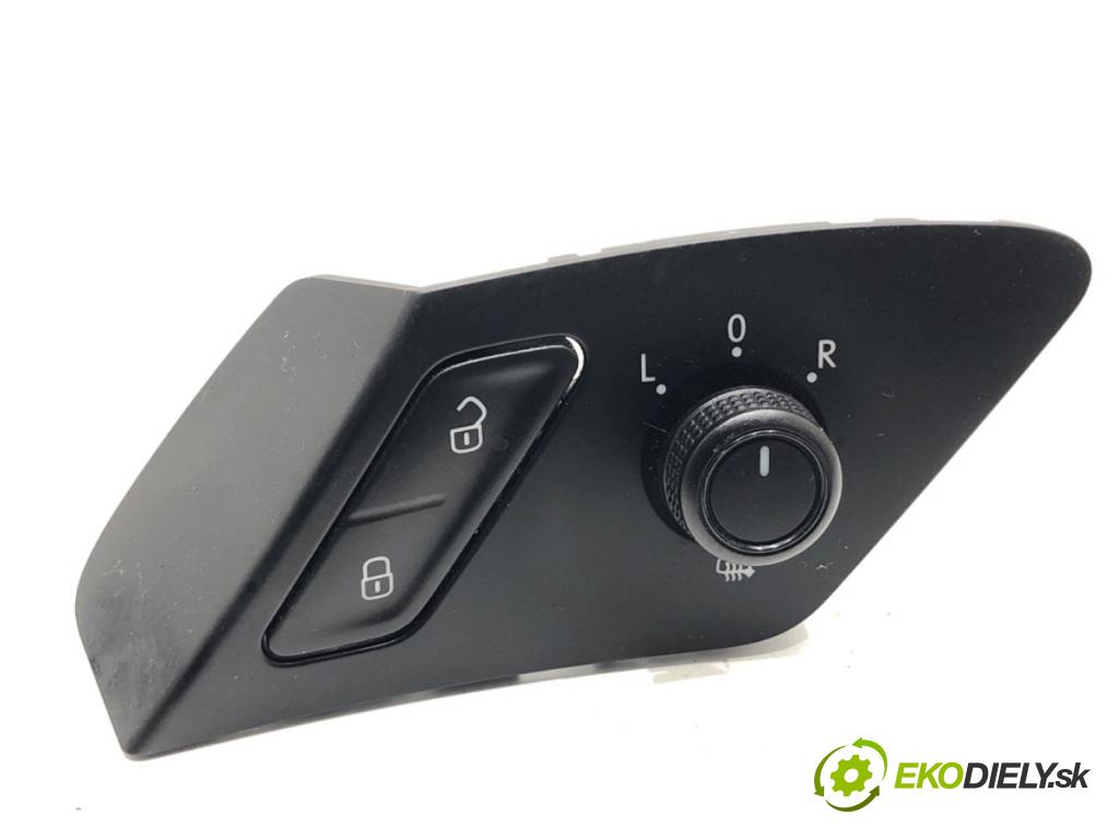 VW GOLF VII Kombi 2015 66 kW 1.6 TDI 1598 Prepínač nastavenia spätných zrkadiel 5G0959565AB (Prepínacie páčky pod volantom)