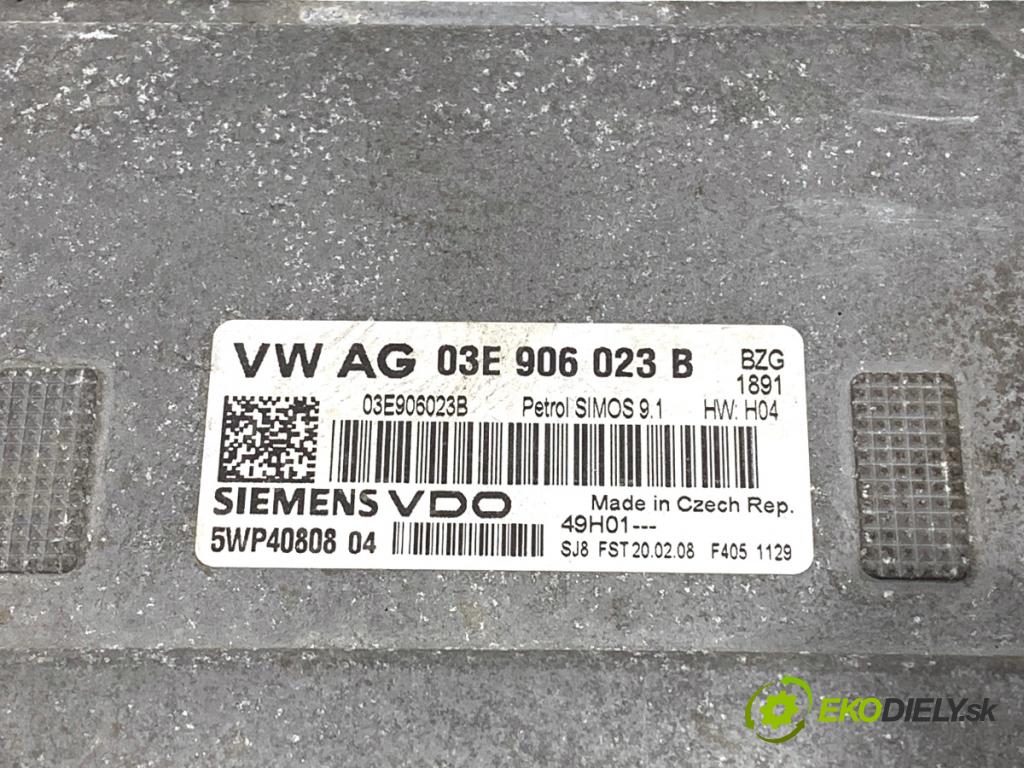SKODA FABIA II liftback 2008 51 kW 1.2 1198 řídící jednotka motora 03E906023B (Řídicí jednotka)