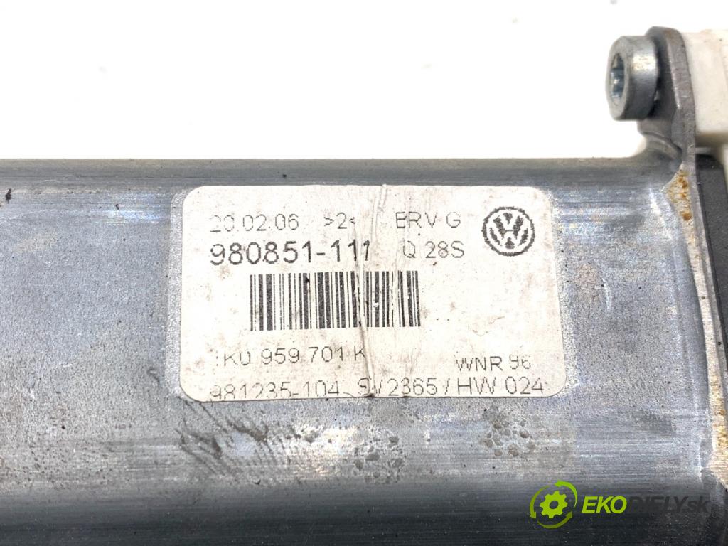 VW PASSAT B6 Kombi 2006 103 kW 2.0 TDI 1968 Motor sťahovania okna ľavy predný 1K0959793G
