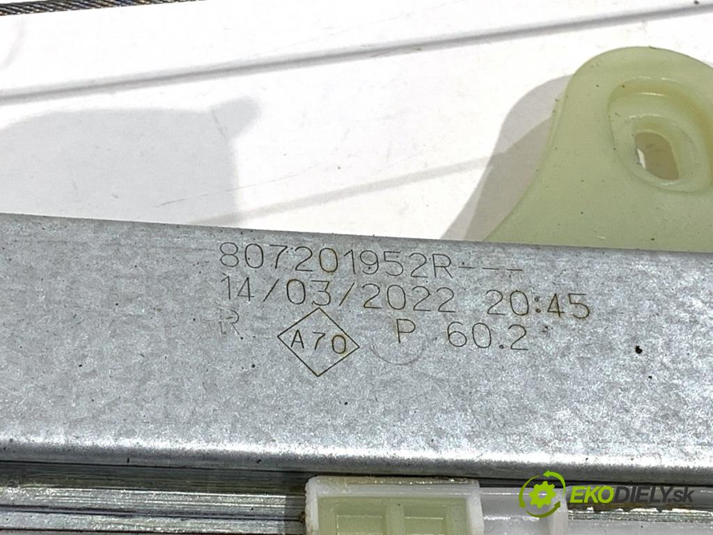 DACIA DUSTER SUV 2022 85 kW 1.5 dCi 115 (HMAD) 1461 Mechanizmus okna pravy predný 807201952R
